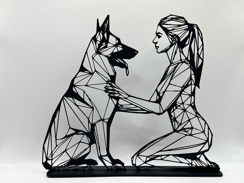 Woman With Dog Stand